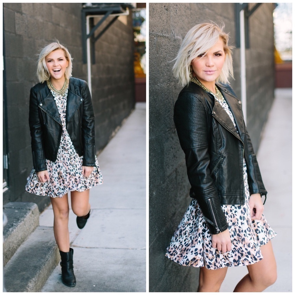 Cooper & Ella Tish Drop Waist Cheetah Print Dress